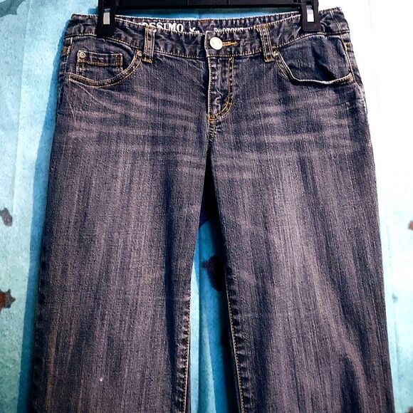 MOSSIMO SUPPLY CO. VINTAGE BOOTCUT DISTRESSED 5 POCKET JEANS JUNIORS SIZE 7 - Picture 3 of 9